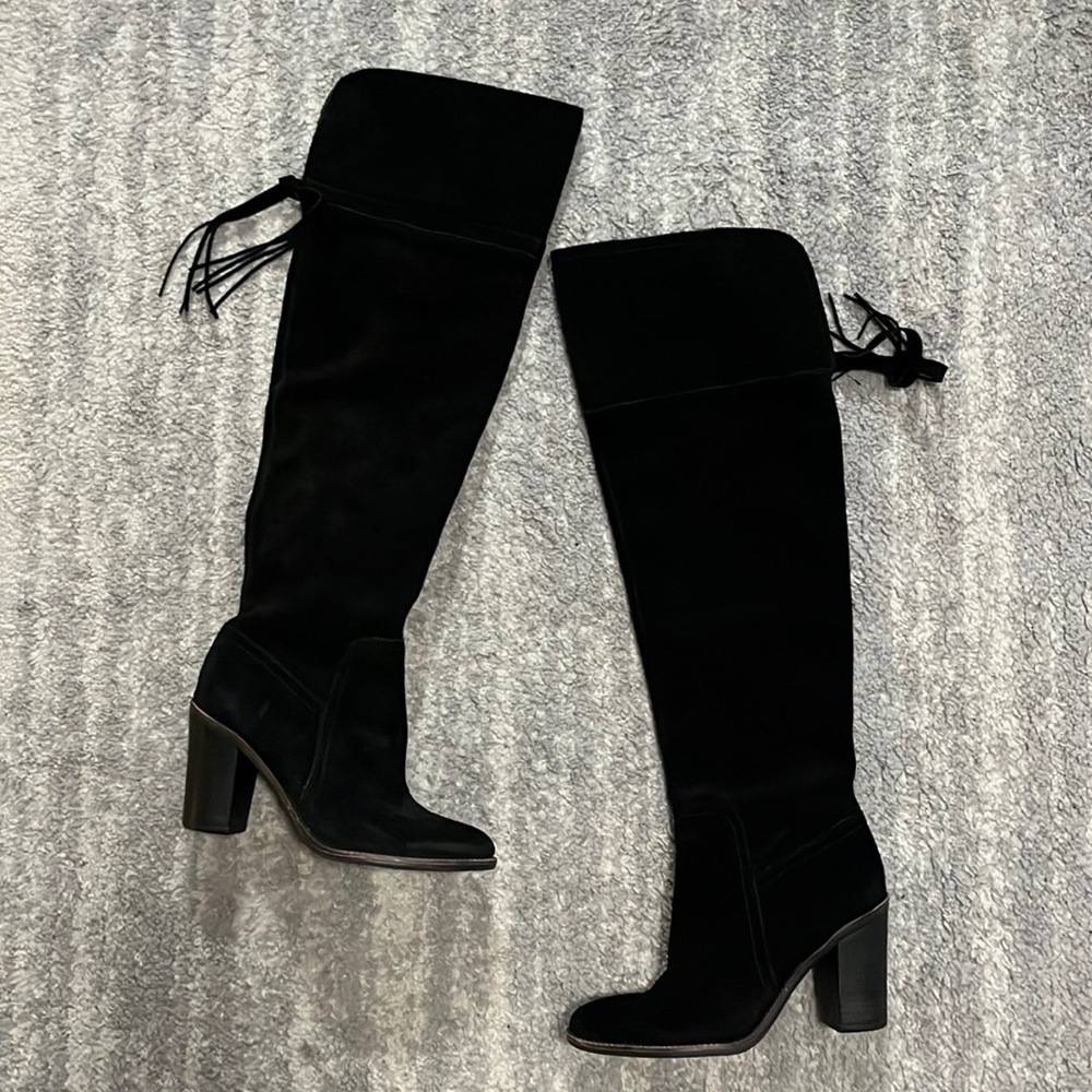 Franco Sarto Ellyn Genuine Suede Over the Knee Heeled Boots Size 8